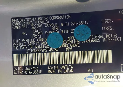 2019 Lexus Nx 300 z USA, uszkodzony, nr VIN JTJYARBZ9K2148782